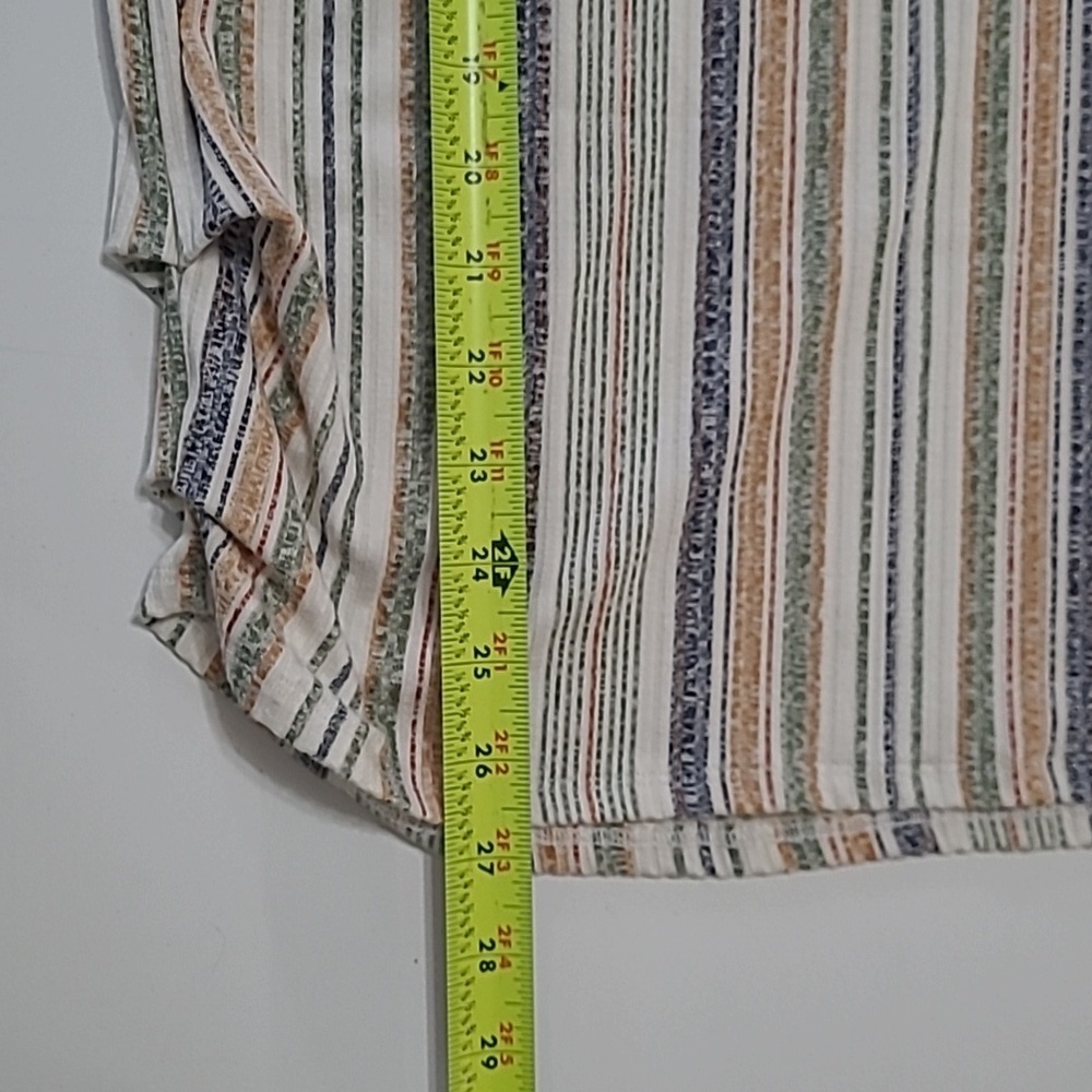 Cure. Colorful Vertically Striped Ribbed Top with Side Ruching size 1XL - Picture 9 of 9
